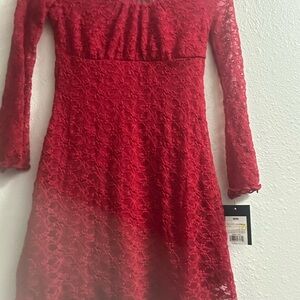 Art Class Red Lace Kids Formal Dress